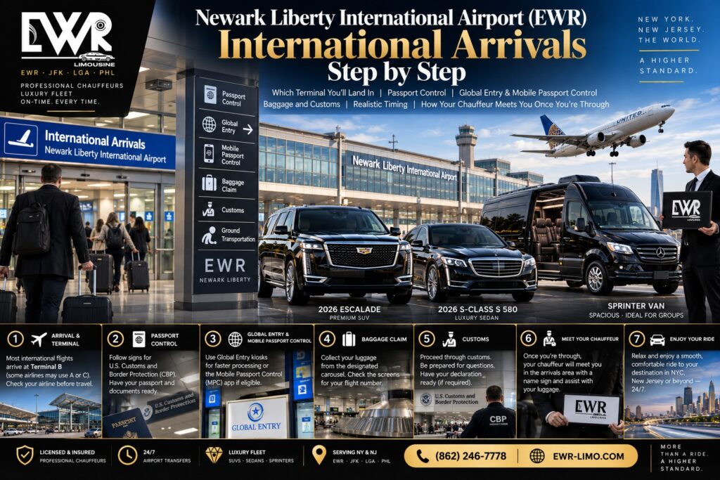 Newark Airport International Arrivals: Customs, Baggage and Car Service Pickup Guide (2026)